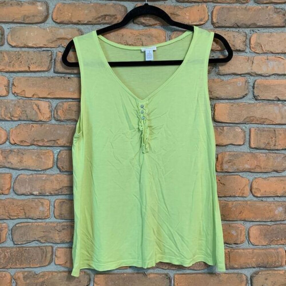 Chico's Women's V-Neck Sleeveless Tank Top Blouse Lightweight Summer Size M